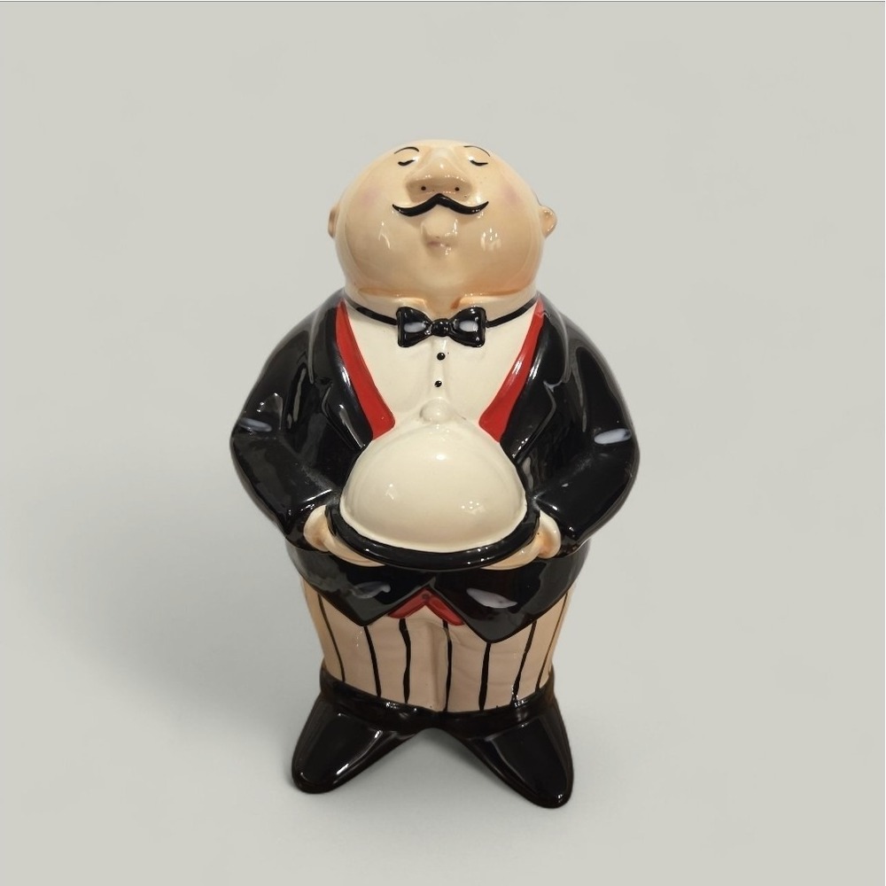 "Dinner Is Served" Utensil Holder Tracy Flickinger Ceramic Pre-Owned
